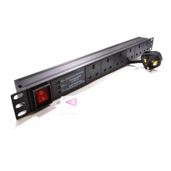 1U 6 Way PDU 19inch Rack Power Distribution Unit PDU 6 Way Horizontal Surge