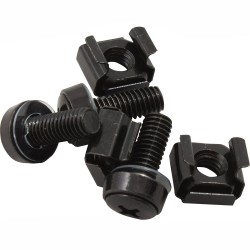 M6 x 12mm Cage Nuts Rack Mount Screws Washers for Rack Mount Server (50 Pack) M6 x 12mm Cage Nuts Rack Mount Screws Washers for Rack Mount Server (50 Pack)