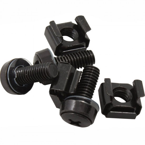 M6 x 12mm Cage Nuts Rack Mount Screws Washers for Rack Mount Server (50 Pack)
