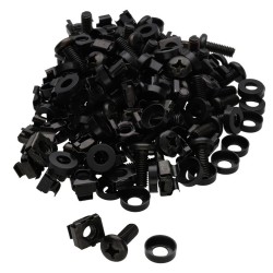 M6 x 12mm Cage Nuts Rack Mount Screws Washers for Rack Mount Server (50 Pack) M6 x 12mm Cage Nuts Rack Mount Screws Washers for Rack Mount Server (50 Pack)