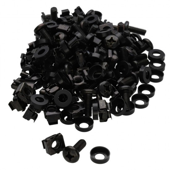 M6 x 12mm Cage Nuts Rack Mount Screws Washers for Rack Mount Server (50 Pack)