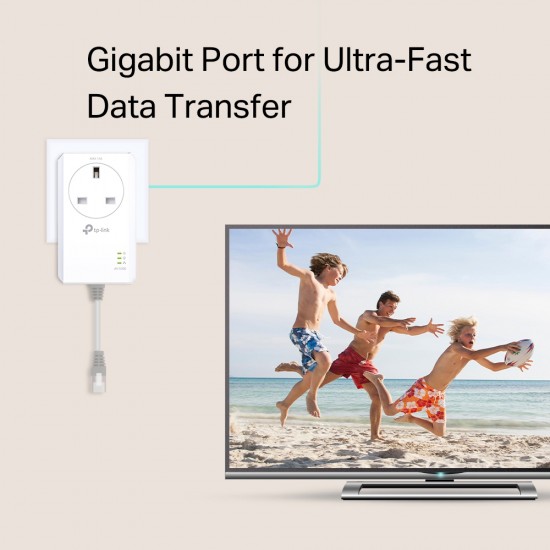 TP-LINK TL-PA7027P AV1000 Gigabit Passthrough Powerline Starter Kit