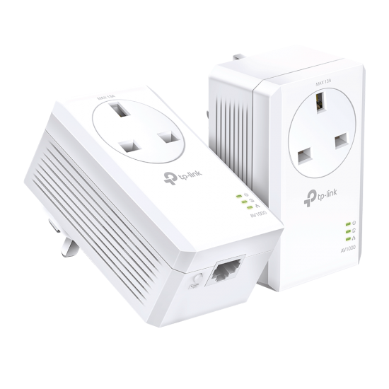 TP-LINK TL-PA7027P AV1000 Gigabit Passthrough Powerline Starter Kit