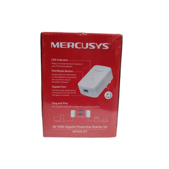 Mercusys AV1000 Powerline Adapter Kit MP500 Extender 300m Range Speed 1000 Mbps from Satcity.ie  Ireland Limerick
