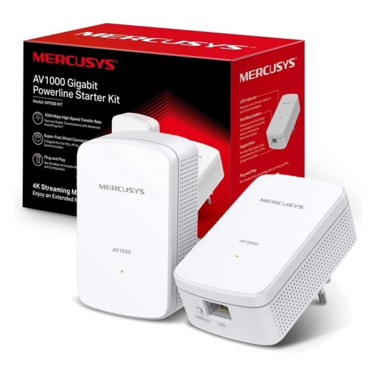 Mercusys AV1000 Powerline Adapter Kit MP500 Extender 300m Range Speed 1000 Mbps from Satcity.ie  Ireland Limerick