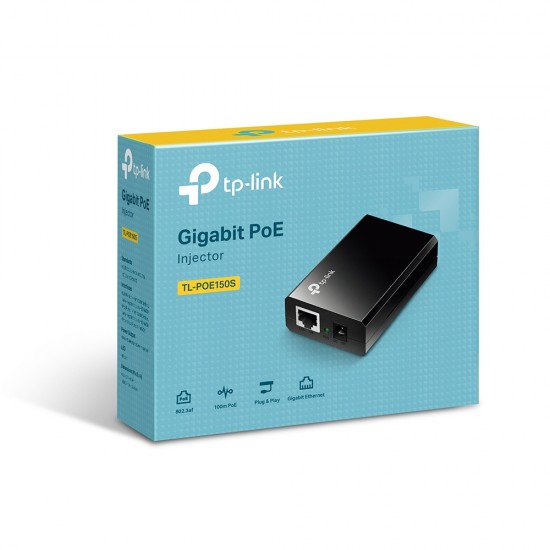 TP Link omada Gigabit POE150S PoE Injector,48V dc Input,500mA,15.4W