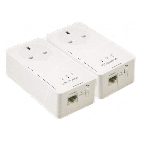 TECHNOMATE 1200MBPS GIGABIT HOMEPLUG AV2 POWERLINE SET ADAPTOR WITH PASS THROUGH from Satcity.ie Ireland Limerick TECHNOMATE 1200MBPS GIGABIT HOMEPLUG AV2 POWERLINE SET ADAPTOR WITH PASS THROUGH