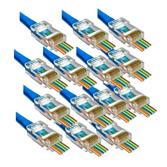 EASY PUSH RJ45 PASS THROUGH ETHERNET CONNECTOR CRIMP CAT5 CAT5E CABLE ENDS 100 from Satcity.ie Ireland Limerick EASY PUSH RJ45 PASS THROUGH ETHERNET CONNECTOR CRIMP CAT5 CAT5E CABLE ENDS 100 from Satcity.ie Ireland Limerick