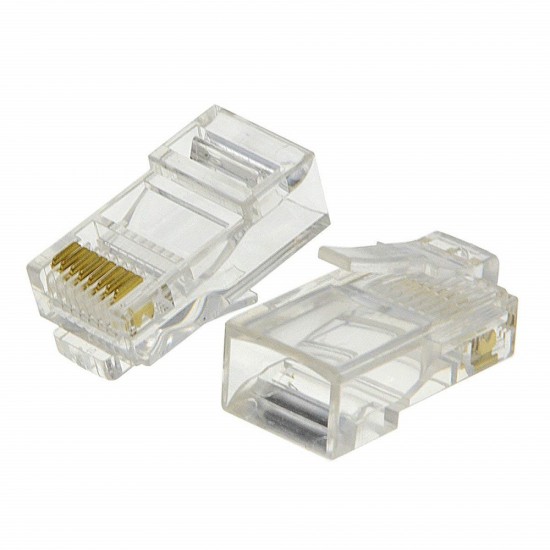 RJ45 ETHERNET CONNECTOR CRIMP PLUG CAT5 CAT5E NETWORK CABLE ENDS 10