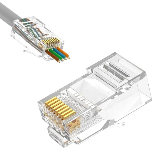 Easy Push Through CAT6 RJ45 Pass Through CAT6 Ends Ethernet Connector (10) from Satcity.ie Ireland Limerick Easy Push Through CAT6 RJ45 Pass Through CAT6 Ends Ethernet Connector (10)