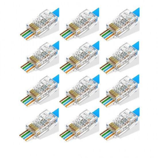 Easy Push Through CAT6 RJ45 Pass Through CAT6 Ends Ethernet Connector (100) from Satcity.ie Ireland Limerick Easy Push Through CAT6 RJ45 Pass Through CAT6 Ends Ethernet Connector (100)