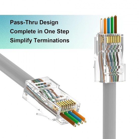 Easy Push Through CAT6 RJ45 Pass Through CAT6 Ends Ethernet Connector (10) from Satcity.ie Ireland Limerick Easy Push Through CAT6 RJ45 Pass Through CAT6 Ends Ethernet Connector (10)