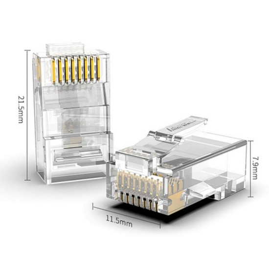 CAT6 RJ45 ETHERNET CONNECTOR UTP COLD PLATED PASSTHROUGH NETWORK CABLE CONNECTOR from Satcity.ie Ireland Limerick CAT6 RJ45 ETHERNET CONNECTOR COLD PLATED NETWORK CABLE CONNECTOR 1