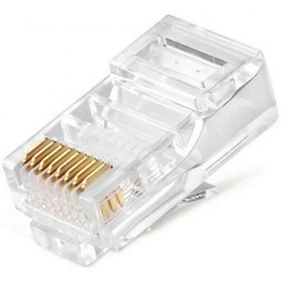 CAT6 RJ45 ETHERNET CONNECTOR UTP COLD PLATED PASSTHROUGH NETWORK CABLE CONNECTOR from Satcity.ie Ireland Limerick CAT6 RJ45 ETHERNET CONNECTOR COLD PLATED NETWORK CABLE CONNECTOR 1