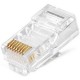 CAT6 RJ45 ETHERNET CONNECTOR UTP COLD PLATED PASSTHROUGH NETWORK CABLE CONNECTOR