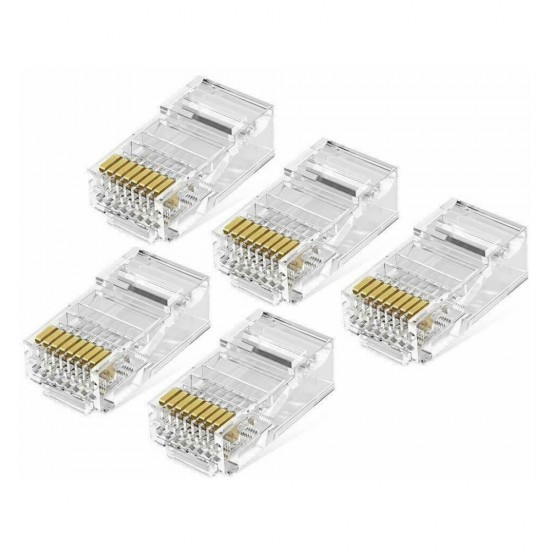 CAT6 RJ45 ETHERNET CONNECTOR COLD PLATED NETWORK CABLE CONNECTOR 10