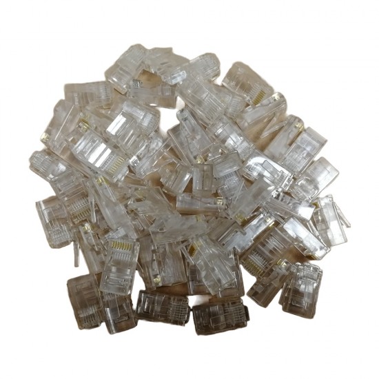 CAT6 RJ45 ETHERNET CONNECTOR COLD PLATED NETWORK CABLE CONNECTOR 100