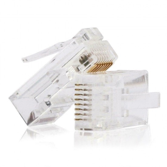 CAT6 RJ45 ETHERNET CONNECTOR COLD PLATED NETWORK CABLE CONNECTOR 10