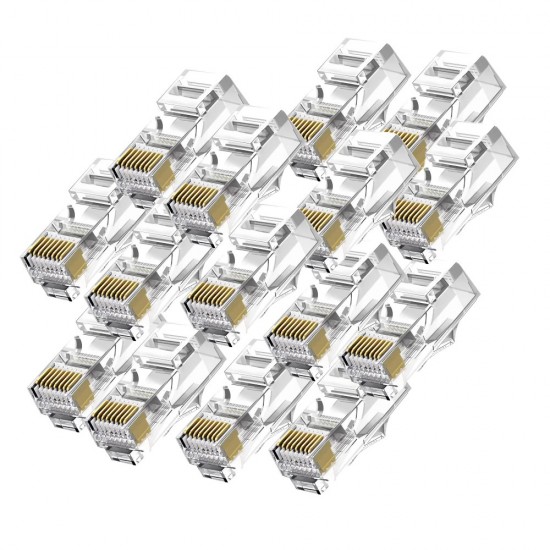 CAT6 RJ45 ETHERNET CONNECTOR COLD PLATED PASSTHROUGH NETWORK CABLE CONNECTOR 100