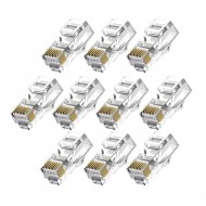 CAT6 RJ45 ETHERNET CONNECTOR COLD PLATED NETWORK CABLE CONNECTOR 10