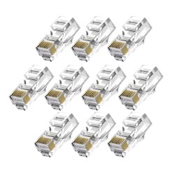 CAT6 RJ45 ETHERNET CONNECTOR COLD PLATED NETWORK CABLE CONNECTOR 10