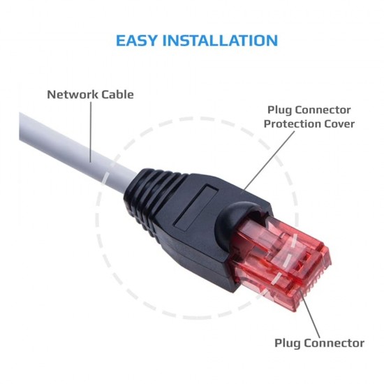 Black RJ45 Strain Relief Boots for Cat6 Ethernet Cable (Pack of 100)
