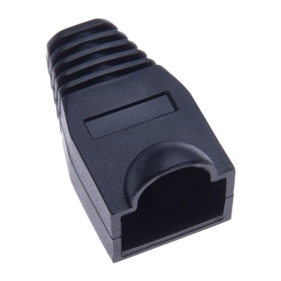 Black RJ45 Strain Relief Boots for Cat6 Ethernet Cable (Pack of 100)