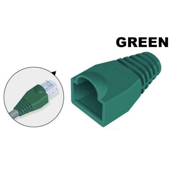 GREEN RJ45 STRAIN RELIEF BOOT PLUG CONNECTOR BOOTS FOR CAT5 6 ETHERNET CABLE 100