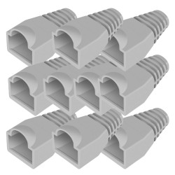GREY RJ45 STRAIN RELIEF BOOT PLUG CONNECTOR BOOTS FOR CAT 5 6 ETHERNET CABLE 10