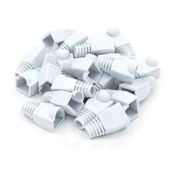 WHITE RJ45 STRAIN RELIEF BOOT PLUG CONNECTOR BOOTS FOR CAT5 6 ETHERNET CABLE 100