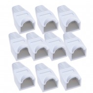 WHITE RJ45 STRAIN RELIEF BOOT PLUG CONNECTOR BOOTS FOR CAT 5 6 ETHERNET CABLE 10
