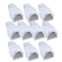 WHITE RJ45 STRAIN RELIEF BOOT PLUG CONNECTOR BOOTS FOR CAT 5 6 ETHERNET CABLE 10