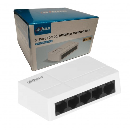 5 Port Gigabit Network Switch 10/100/1000 Dahua PFS3005-5GT-LWhite from Satcity.ie Ireland Limerick 5 Port Gigabit Network Switch 10/100/1000 Dahua PFS3005-5GT-L White