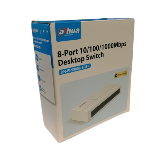 8 Port Gigabit Network Switch Dahua 10/100/1000 DH-PFS3008-8GT-L from Satcity.ie Ireland Limerick 8 Port Gigabit Network Switch Dahua 10/100/1000 DH-PFS3008-8GT-L