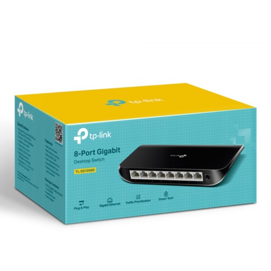 Tp-link 8 Port Gigabit Desktop Switch 10/100/1000Mbps Wired Ethernet Lan Hub from Satcity.ie Ireland Limerick Tp-link 8 Port Gigabit Desktop Switch 10/100/1000Mbps Wired Ethernet Lan Hub