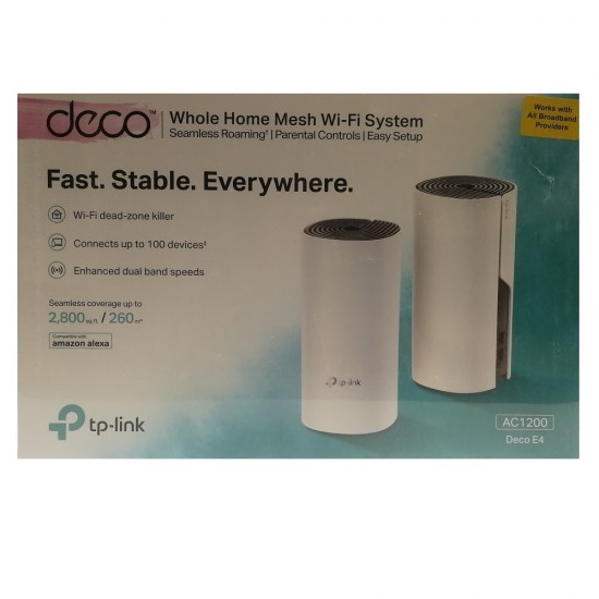 WHOLE HOME MESH WI-FI SYSTEM AC1200 DECO E4 2PK SPEED BOOSTER ITHERNET AMPLIFIER