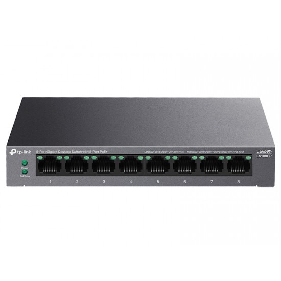 TP-LINK 8 Unmanaged POE+ Switch Gigabit Desktop LS108GP