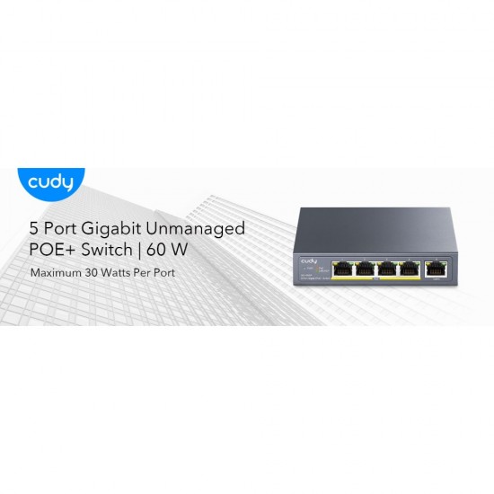 Cudy 5 Port Gigabit PoE Switch 60W