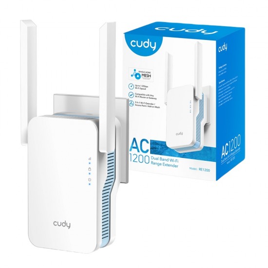 Cudy AC1500 Dual Band WiFi Range Extender with Mesh from Satcity.ie Ireland Limerick Cudy AC1500 Dual Band WiFi Range Extender with Mesh