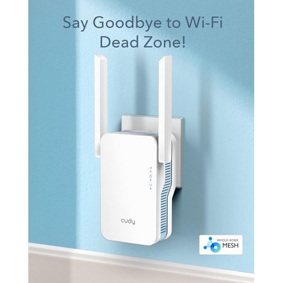 Cudy AC1500 Dual Band WiFi Range Extender with Mesh from Satcity.ie Ireland Limerick Cudy AC1500 Dual Band WiFi Range Extender with Mesh