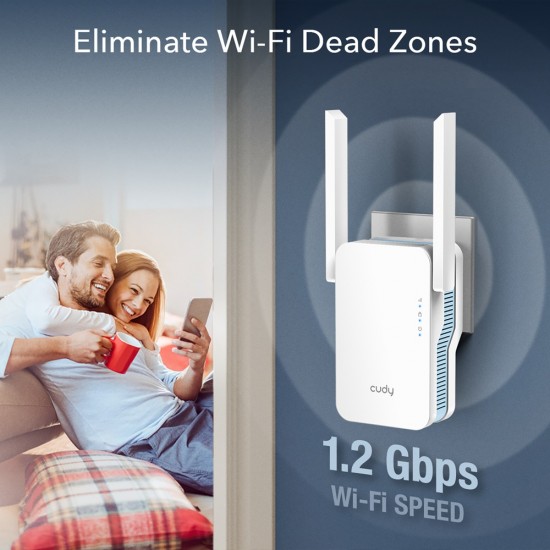 Cudy AC1500 Dual Band WiFi Range Extender with Mesh from Satcity.ie Ireland Limerick Cudy AC1500 Dual Band WiFi Range Extender with Mesh