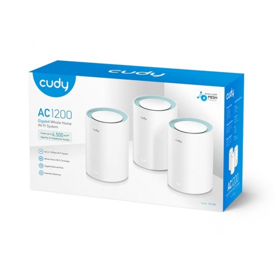 Cudy AC1200 Dual Band Gigabit Wi-Fi Mesh System (3 Pack) from Satcity.ie Ireland Limerick Cudy AC1200 Dual Band Gigabit Wi-Fi Mesh System (3 Pack)