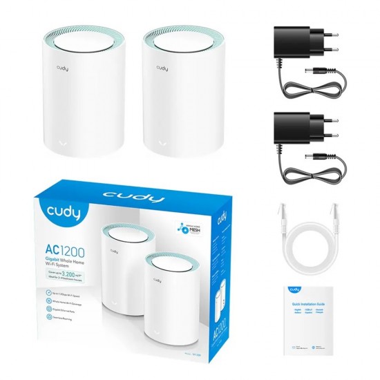 Cudy AC1200 Dual Band Gigabit Wi-Fi Mesh System (2 Pack)