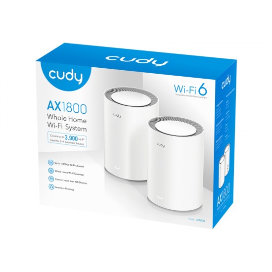 Cudy AX1800 Dual Band Gigabit Wi-Fi 6 Mesh System (2 Pack)