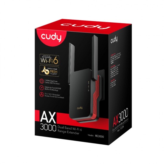 Cudy AX3000 Dual Band WiFi 6 Range Extender with Mesh