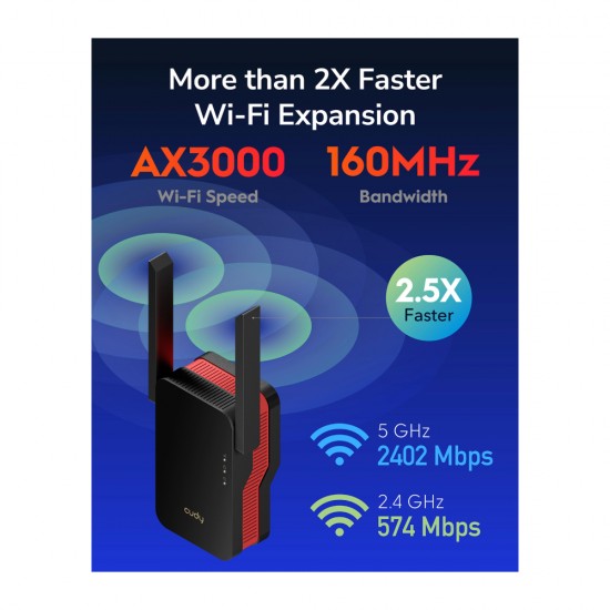 Cudy AX3000 Dual Band WiFi 6 Range Extender with Mesh