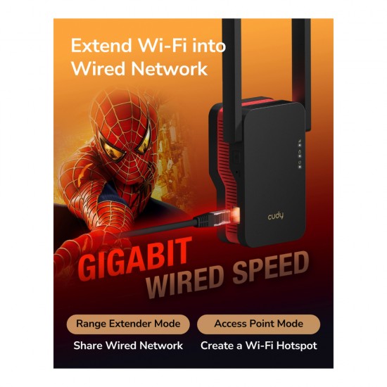 Cudy AX3000 Dual Band WiFi 6 Range Extender with Mesh
