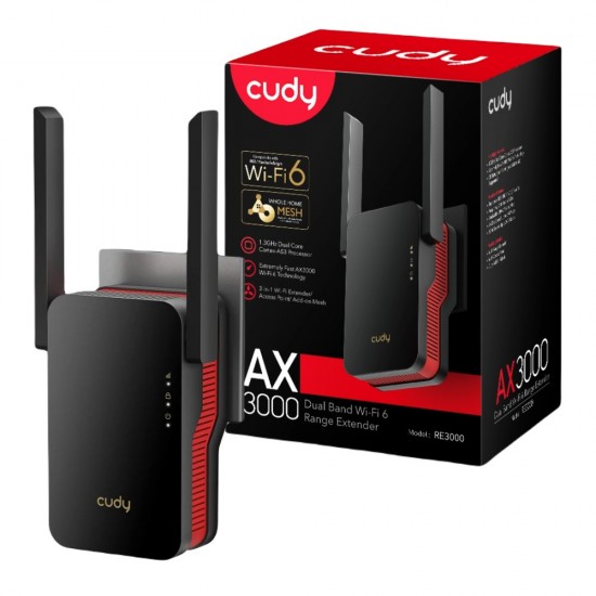 Cudy AX3000 Dual Band WiFi 6 Range Extender with Mesh
