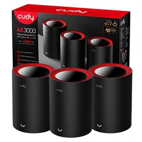Cudy AX3000 Dual Band 2.5GB Wi-Fi 6 Mesh System (3 Pack)