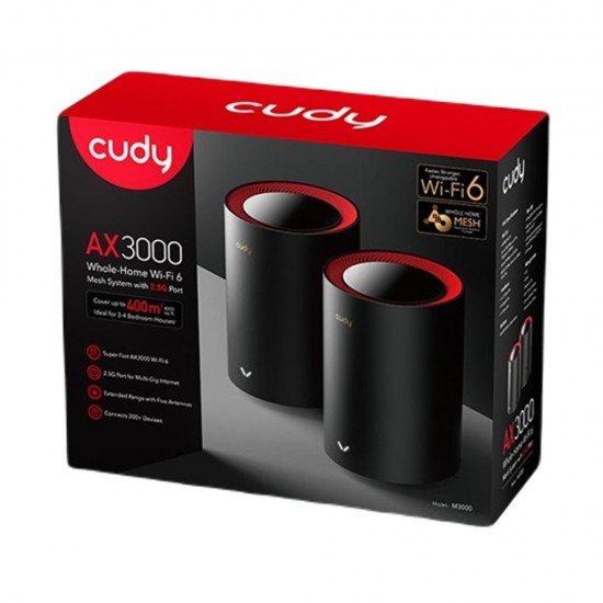 Cudy AX3000 Dual Band 2.5GB Wi-Fi 6 Mesh System (2 Pack)